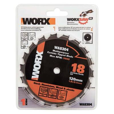 WORX WA8304 120x9,5mm Metal, Ahşap, PVC, Alüminyum Kesme, Elmas Daire Testere Bıçağı - Fırsat Ürünü (1)