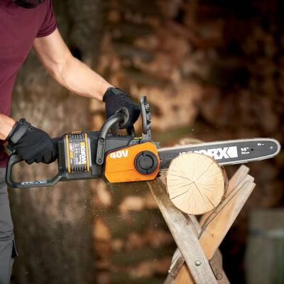 WORX WG384E 40Volt 2.0Ah Li-ion 35CM Profesyonel Şarjlı Kömürsüz Zincirli Testere - 4