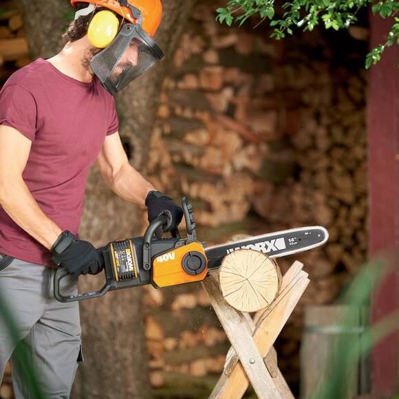 WORX WG384E 40Volt 2.0Ah Li-ion 35CM Profesyonel Şarjlı Kömürsüz Zincirli Testere - 8