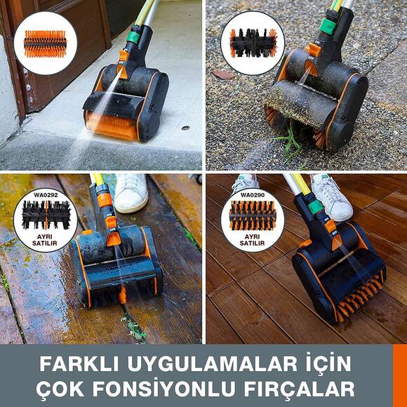 WORX WG441E 20Volt 4.0Ah. Li-ion Tek Akülü 165MM Profesyonel Çok Amaçlı Şarjlı Zemin Fırçası - 3