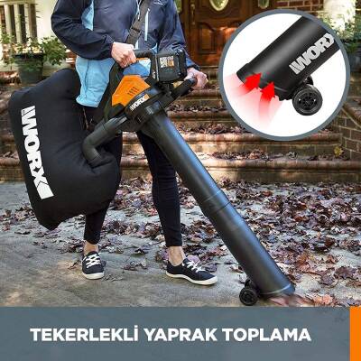 WORX WG583E 40Volt 4.0Ah. Li-ion Kömürsüz Profesyonel Yaprak Toplama ve Üfleme - 8