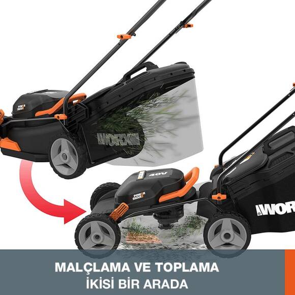 WORX WG743E 40Volt 4.0Ah. Li-ion 40cm Profesyonel Şarjlı Çim Biçme - 10