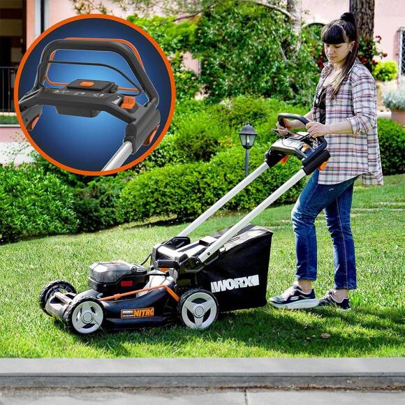 WORX WG748E 40Volt 4.0Ah. Li-ion 46CM Profesyonel Kömürsüz Şarjlı Çim Biçme - 6