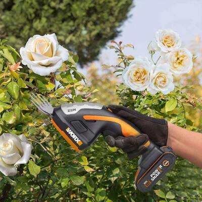 WORX WG801E 20Volt 2.0Ah. Li-ion Şarjlı Profesyonel Avuç İçi Çim Kesme, Çit Budama - 6