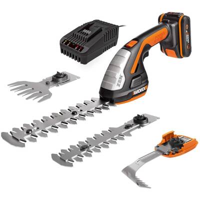 WORX WG801E.5 20Volt 2.0Ah. Li-ion Şarjlı Profesyonel Avuç İçi Çim Kesme, Çit Budama/Çapalama - Worx