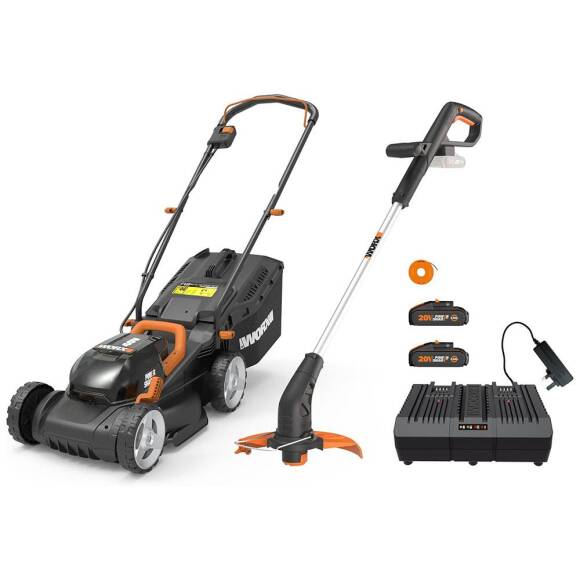 WORX WG927E 40Volt 2.0Ah. Li-ion 34cm Profesyonel Şarjlı Çim Biçme + WG157E.9 20Volt Misinalı Çim ve Kenar Kesme - 1