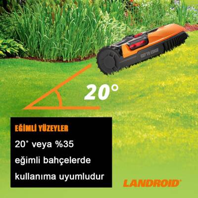 WORX WR130E 20Volt 2.0Ah. 18CM LANDROID Tam Otonom Kömürsüz Çim Biçme Robotu - 6