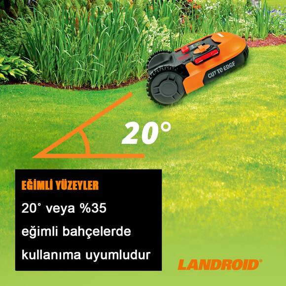 WORX WR147E.1 20Volt 4.0Ah. 20CM LANDROID Tam Otonom Kömürsüz Çim Biçme Robotu - 9