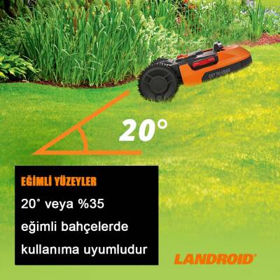 WORX WR155E 20Volt 5.0Ah. 22CM LANDROID Tam Otonom Kömürsüz Çim Biçme Robotu - 5