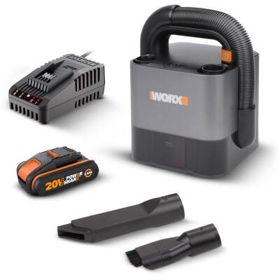 WORX WX030 20Volt 2.0Ah. 30W/10Kpa Li-ion Flexi Esnek Hortumlu Profesyonel Kompakt Şarjlı Süpürge - Worx