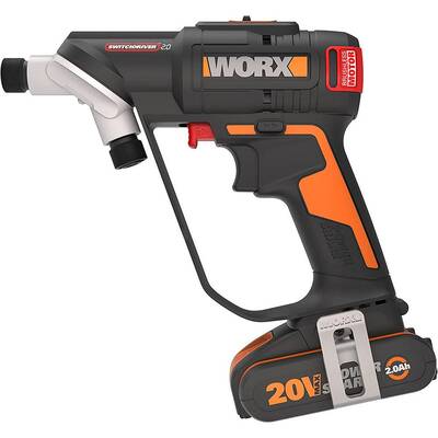 WORX WX177 20Volt/2.0Ah Li-ion Döner Kafa ve Çift Mandrenli Profesyonel Kömürsüz Şarjlı Matkap + 6 Parça Uç - Fırsat Ürünü (1)