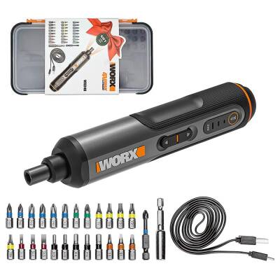 WORX WX240 4Volt/1.5Ah. Li-ion Akıllı Şarjlı Tornavida + 26 adet Bits Uç - Worx