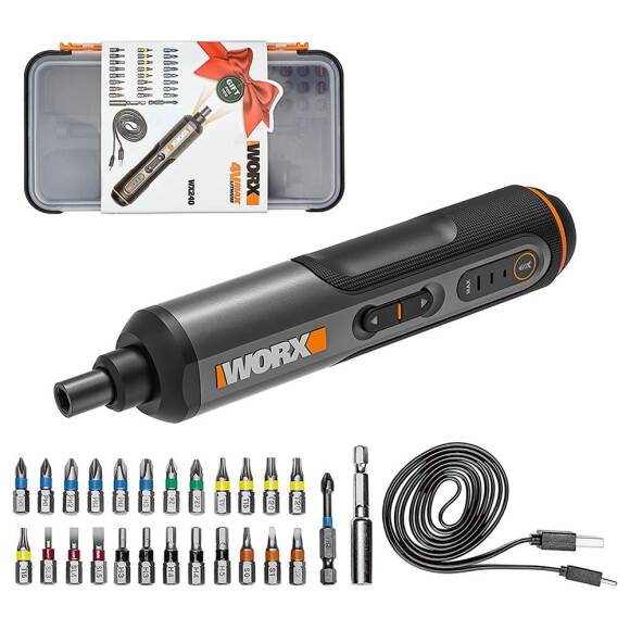 WORX WX240 4Volt/1.5Ah. Li-ion Akıllı Şarjlı Tornavida + 26 adet Bits Uç - 1