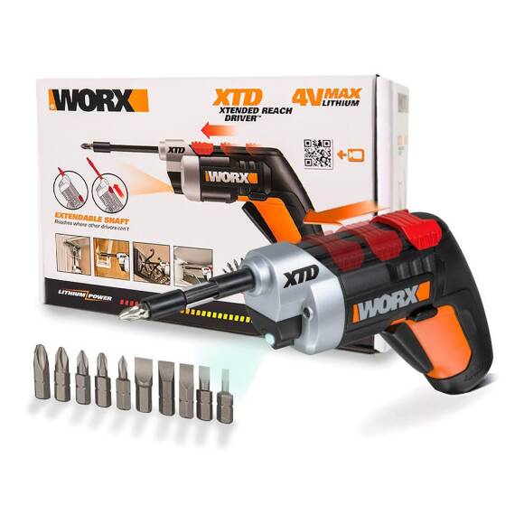 WORX WX252 4Volt/1.5Ah. Li-ion Şarjlı Tornavida + 10 adet Bits Uç - 1