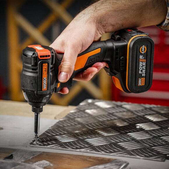 WORX WX265 20Volt 2.0Ah Li-ion Çift Akülü 200Nm Kömürsüz Profesyonel Şarjlı Darbeli Tornavida - 6