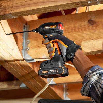 WORX WX265 20Volt 2.0Ah Li-ion Çift Akülü 200Nm Kömürsüz Profesyonel Şarjlı Darbeli Tornavida - 9