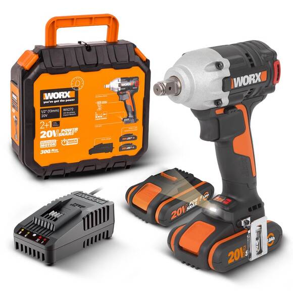 WORX WX272 20Volt/2.0Ah Li-ion Çift Akülü Şarjlı 300Nm Kömürsüz Profesyonel Somun Sıkma - 1