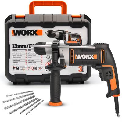 WORX WX328 810Watt 13mm Profesyonel Darbeli Matkap + 6 Adet Uç - Fırsat Ürünü