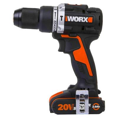 WORX WX352 20Volt/2.0Ah Li-ion Çift Akülü Kömürsüz Profesyonel Şarjlı Darbeli Matkap - Worx (1)