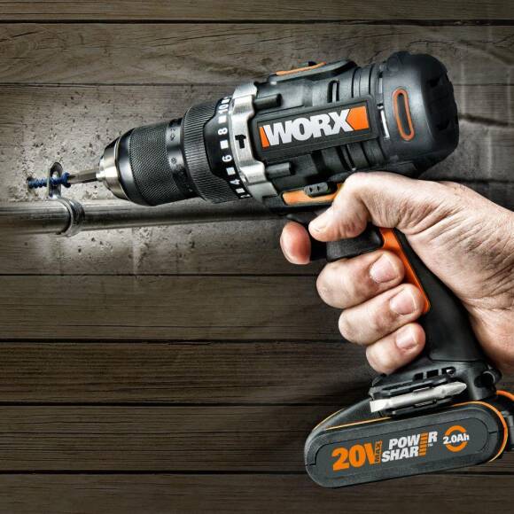 WORX WX352 20Volt/2.0Ah Li-ion Çift Akülü Kömürsüz Profesyonel Şarjlı Darbeli Matkap - 5