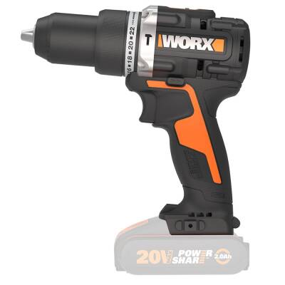 WORX WX352.9 20Volt Kömürsüz Profesyonel Şarjlı Darbeli Matkap (Akü Dahil Değildir) - Worx (1)