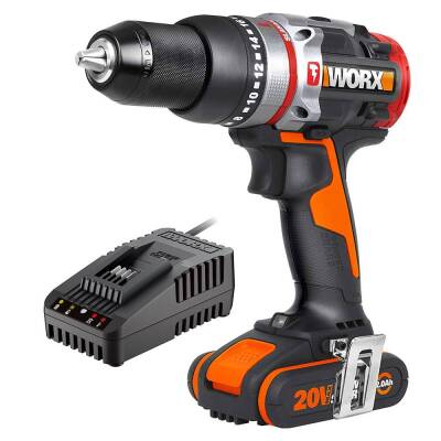 WORX WX354.9C 20Volt/2.0Ah Li-ion Tek Akülü Kömürsüz Profesyonel Darbeli Şarjlı Matkap - Worx (1)