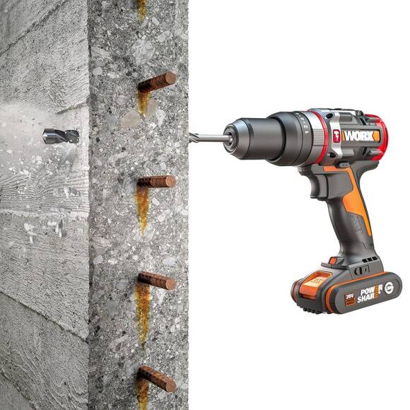 WORX WX354.9C 20Volt/2.0Ah Li-ion Tek Akülü Kömürsüz Profesyonel Darbeli Şarjlı Matkap - 10