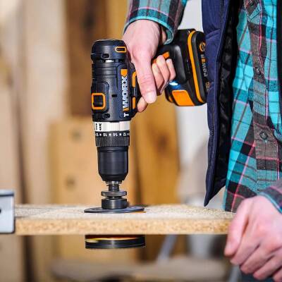 WORX WX370.1 20Volt/2.0Ah. Li-ion Çift Akülü Profesyonel Şarjlı Darbeli Matkap - 4