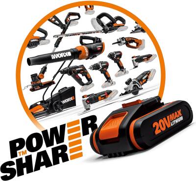 WORX WX380.9C 20Volt 2.0Ah. 2.2J Li-ion Tek Akülü Şarjlı Profesyonel SDS-Plus Pnömatik Kırıcı/Delici - 10