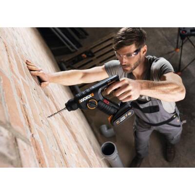 WORX WX394.3 20Volt 2.0Ah. Li-ion 1.5J Profesyonel SDS-Plus Pnömatik Şarjlı Matkap + 9 Adet Uç + Mandren - 7