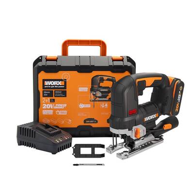 WORX WX542 20Volt 2.5Ah. Li-ion Tek Akülü Profesyonel Kömürsüz Şarjlı Dekupaj Testere - Fırsat Ürünü