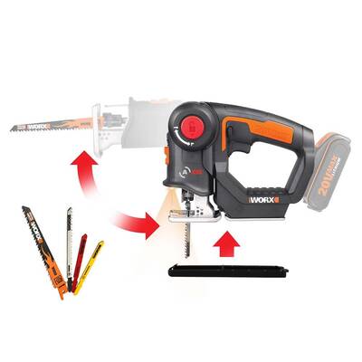 WORX WX550.9 20Volt Profesyonel Dekupaj ve Tilki Kuyruğu Testere (Akü Dahil Değildir) - Fırsat Ürünü