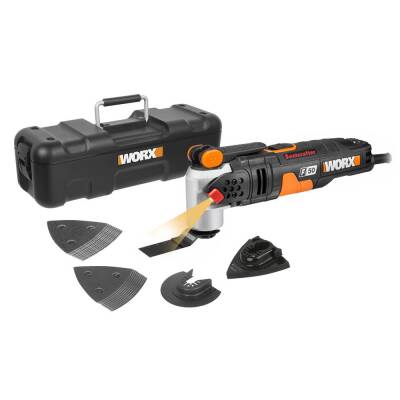 WORX WX681 450Watt Profesyonel Çok Amaçlı Devir Ayarlı Kesme Raspalama ve Zımpara + 39 Adet Aksesuar - Worx