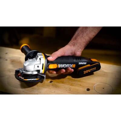 WORX WX800 20Volt 2.0 Ah. Li-ion Çift Akülü 115mm Profesyonel Şarjlı Avuç Taşlama - 10