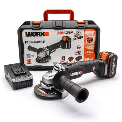 WORX WX812 20Volt 4.0Ah. 125mm Kömürsüz Profesyonel Şarjlı Avuç Taşlama - Fırsat Ürünü