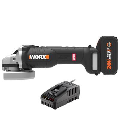 WORX WX812.9C 20Volt 2.0Ah. 125mm Kömürsüz Profesyonel Tek Akülü Şarjlı Avuç Taşlama - Worx