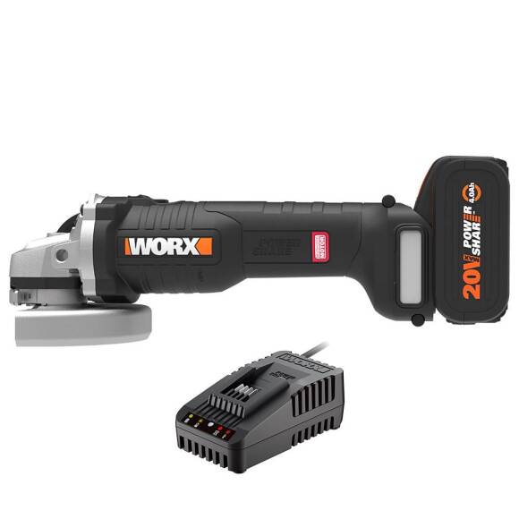 WORX WX812.9C 20Volt 2.0Ah. 125mm Kömürsüz Profesyonel Tek Akülü Şarjlı Avuç Taşlama - 1