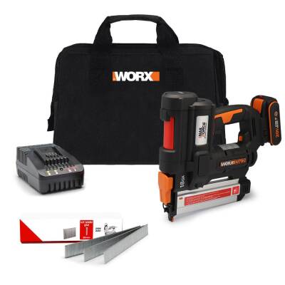 WORX WX842 20Volt/2.0Ah Li-ion 15-50mm Profesyonel Şarjlı Çivi Çakma Makinesi + 2700 Adet Yedek Çivi - Worx