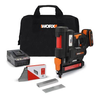 WORX WX844 20Volt/2.0Ah Li-ion 16-40mm Profesyonel Şarjlı Zımba Makinesi + 2700 Adet Yedek Zımba - Worx