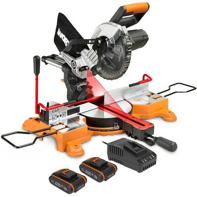 WORX WX845.9CB 20Volt/2.0Ah Li-ion Çift Akülü Şarjlı 216MM Profesyonel Kızaklı Gönye Kesme - Fırsat Ürünü