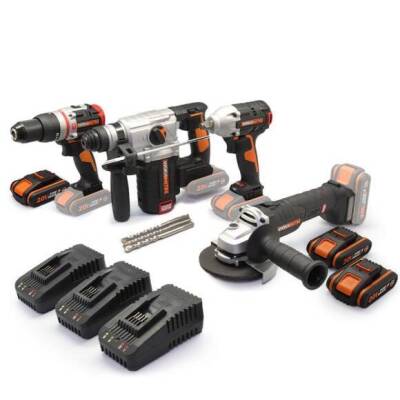 WORX WXKS5 WX354.9 + WX272.9 + WX380.9 + WX812.9 + WA3601 20V/2Ah Pro Kombo Set - Fırsat Ürünü